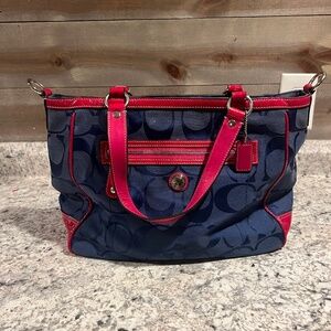 Coach F14941 Laura Signature Jacquard tote handbag